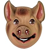 Schöne Tiermaske zum Aufsetzen Maske Schwein Plastik Schweinemaske