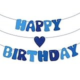 VINFUTUR Happy Birthday Banner Junge Filz Geburtstag Girlande zum...