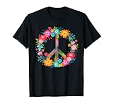 Peace Love Hippie Kostüm Tie Dye 60er 70er Jahre T-Shirt