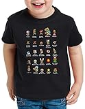 A.N.T. Mario Stars T-Shirt für Kinder NES SNES Gamer, Größe:140