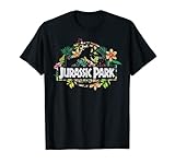 Jurassic Park Floral Tropical T-Rex Fossil Logo T-Shirt