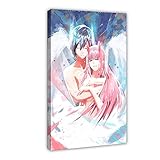 Anime-Poster Darling in The Franxx Hiro und Zero Two Wall Art Decor...