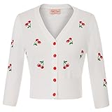 Belle Poque weiß Bolerojacke festlich Damen Bolero 3/4-Arm Cardigan...