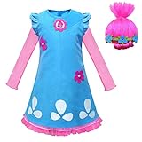 Thombase Kinder Trolls Poppy Prinzessin Kostüm Halloween Cosplay...