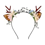 Minkissy Weihnachts-Geweih, Stirnband, Rentier mit Ohren, Haarreif,...