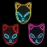 Chanruner Demon-Slayer-Maske, LED-Cosplay-Maske, japanische Anime,...