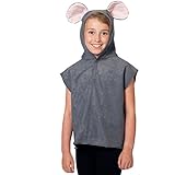 Charlie Crow Maus Kostüm für Kinder - Grau - Einheitsgröße 3-8...