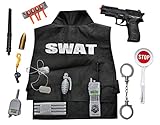 Oramics Polizei SWAT Kostüm 13 Teile Set Kinderkostüm mit Polizei...