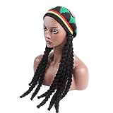 Amorar Perücke Beanie Strickmütze mit Dreadlocks Jamaika-Mütze...