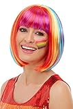 Smiffys 52028 Regenbogen-Bob-Perücke, Damen, Mehrfarbig,...