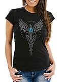 Neverless® Damen T-Shirt Rabe Munin Raven Odin Valknut Valhalla...