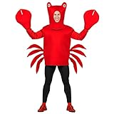 Widmann - Kostüm Krabbe, Maske, Scheren, Karneval, Mottoparty