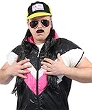 Foxxeo 80s Cappi mit Haaren Freak Hut Cap Mütze Trucker Vokuhila Bad...