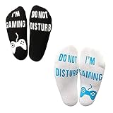 2 Paar Lustige Gaming Socken Mit Spruch Bitte Nicht Stören Ich Zocke...