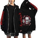 Y2K Zip Up Hoodiezip,T-Shirt 4 Sweatshirt FüR Unisex-Jacke Hellfire...