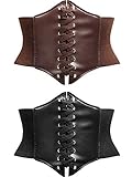 SATINIOR 2 Stücke Steampunk Korsett Gürtel Retro Breite Korsett...