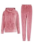 REORIA Damen Tracksuit Set Langarm Hoodie Jogger Rundhalsausschnitt...