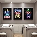 Kunstdruck auf Leinwand Gaming Gamer Zitate Poster Spiel Playstation...