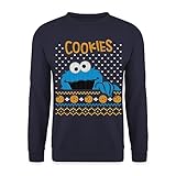 Spreadshirt Sesamstraße Krümelmonster Ugly Xmas Unisex Pullover, XL,...