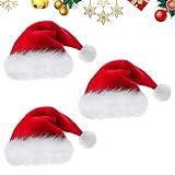 YeahBoom Weihnachtsmütze,Plüsche Weihnachtsmann Mütze,Unisex Rot...