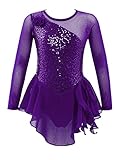 FEESHOW Mädchen Eiskunstlauf Kleid Pailletten Kinder Ballettanzug...