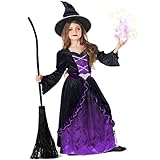 Morph Hexenkostüme Kinder,violett Witch Costume Kids Girl, Halloween...