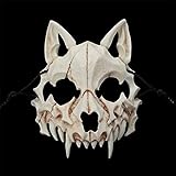JYMSB Tier Skelett Maske Halloween, Harz Hund Schädel Knochen Zähne...