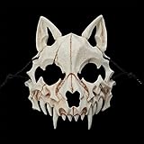 JYMSB Tier Skelett Maske Halloween, Harz Hund Schädel Knochen Zähne...