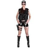 Black Snake® Damen Kostüm SWAT POLICE FBI SECURITY | Einsatzweste,...