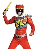 Horror-Shop Roter Power Ranger - Red Ranger Dino Charge Muskel Kostüm...
