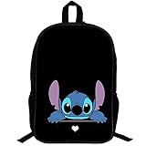 Stitch Rucksack Cartoons Schwarz Hohe Kapazität Backpack Boys Girls...