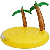 XL Badeinsel mit 2 Palmen Ø 175 cm Luftmatratze Palmeninsel...