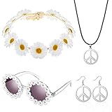 Aoriher Hippie Kostüm Zubehör Set für Frauen 60er 70er Jahre...