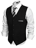 COOFANDY Weste Herren Anzug Formale Hochzeit Party Weste Einfarbig...