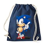 TRVPPY Baumwolltasche Turnbeutel Tasche Modell Sonic - Navyblau