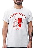 Shirtracer Döner Kebab Herren T-Shirt und Männer Tshirt (Weiß, L)
