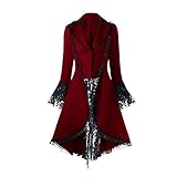 Dasongff Damen Steampunk Gothic Long Coat, Frack Mantel Retro Jacke...