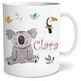 Safari Koala Bär Kinder Tasse Personalisiert mit Namen Geschenke...