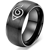 I3C Schwarzer Anime Edelstahl Ring für Damen und Herren