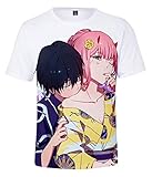 Herren Anime Zero Two Druck T-Shirt Darling in The Franxx Kurzarm HIRO...