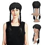 Wednesday Addams Perücke Mit Pony, Mittwoch Addams Cosplay...