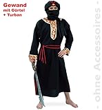 FRIES NEU Herren-Kostüm Herr der Wüste mit Turban 3-TLG. Gr. L