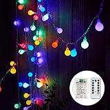 Lichterkette Batterie, 7M 60 LED Globe Lichterkette mit 8...