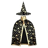 Anguxer Kinder Halloween kostüm, wizard cape witch umhang mit hut,...