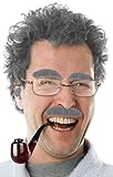 Set mit Pfeife + zusammenklappbare Brille + Augenbrauen + Schnauzbart...
