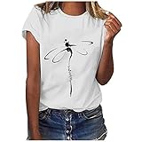 T-Shirt Damen Kurzarm - Sommer Oberteile Damen Süßes T Shirt mit...