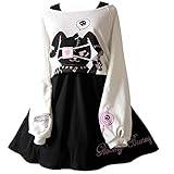 Himifashion Frauen Mädchen Kleider Kawaii Hase Druck 2 Stück...