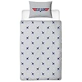 Top Gun Bettbezug für Einzelbett, offizielles Lizenzprodukt, graues...