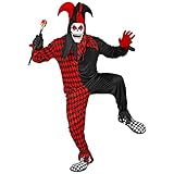 Widmann - Kostüm Böser Harlekin, Overall, Maske mit Kapuze und Hut,...
