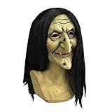 MGHN Halloween mit Haar Kopfhaube Hexenmaske Lustige Horror Hexenmaske...